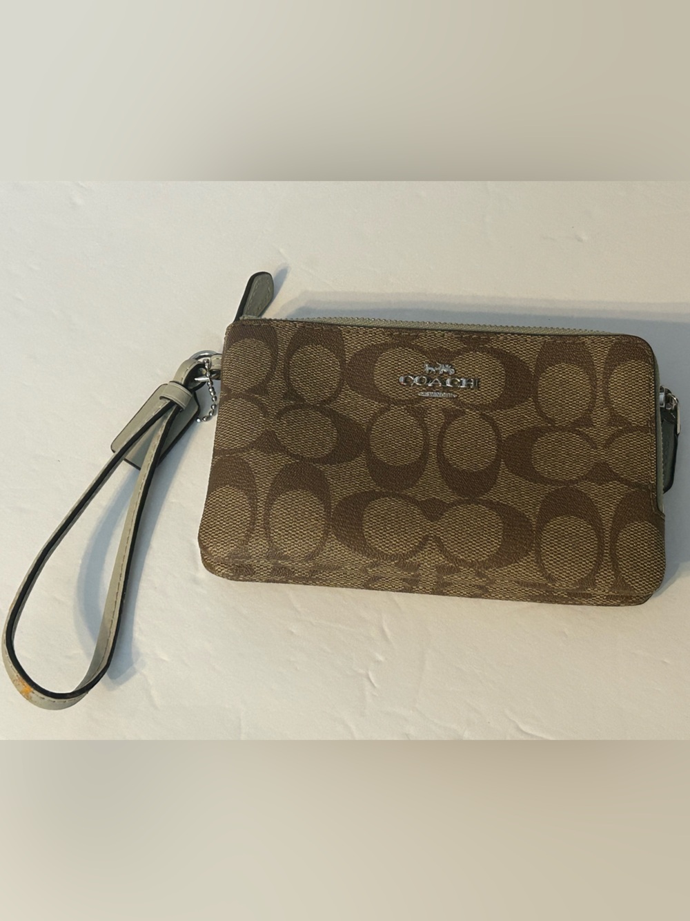 Coach Canvas Double Zip Wristlet